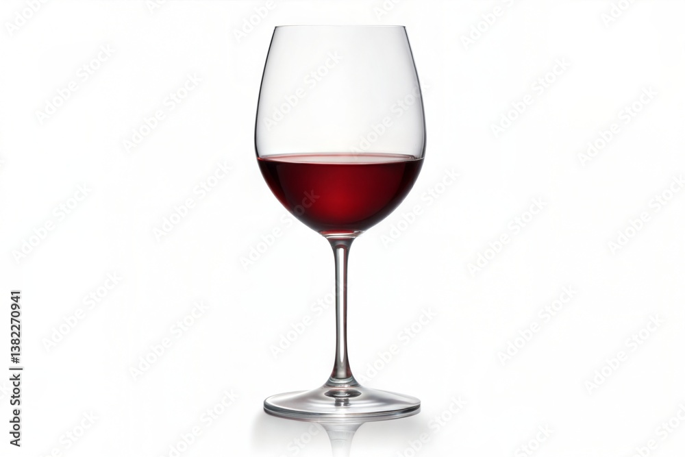 Elegant Red Wine Glass on White Background Elegant Red Wine Glass on White Background