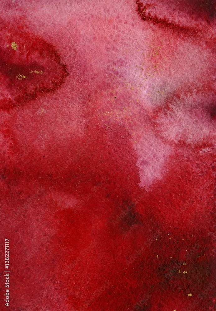 Fototapeta premium Hand painted red and black alcohol ink background