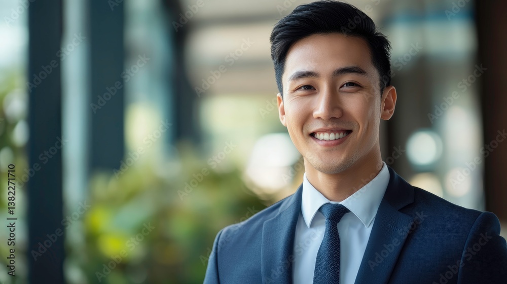 Suit-Clad Businessman Smiling Confidently Suit-Clad Businessman Smiling Confidently