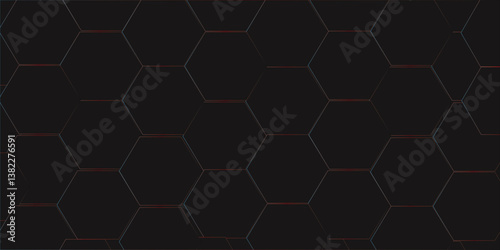 Abstract pattern with hexagonal white and blacktechnology line paper background. geometric mesh cell texture. modern futuristic  vector surface grid  tile and mosaic background