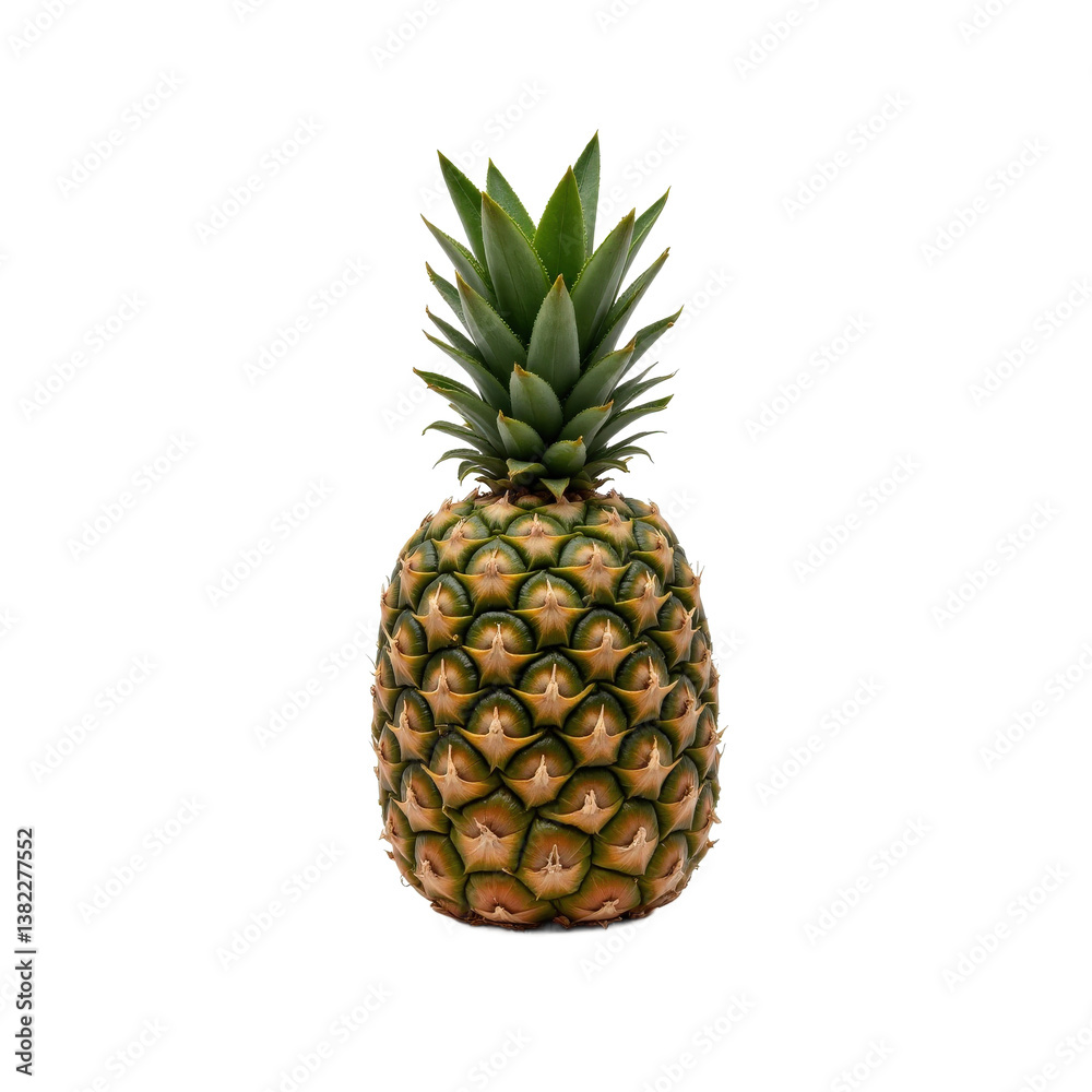 A fresh and vibrant pineapple with a green crown, perfect for tropical-themed designs or healthy food imagery. A fresh and vibrant pineapple with a green crown, perfect for tropical-themed designs or healthy food imagery.