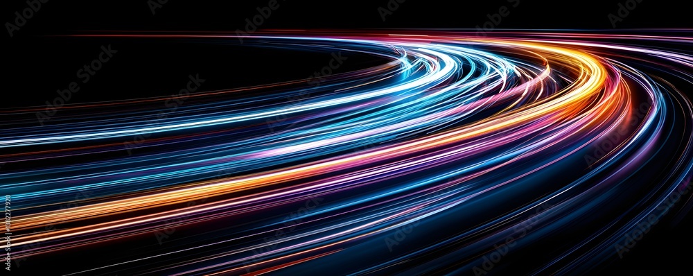 Dynamic light trails forming abstract digital waves, electric hues, sci-fi inspired, motion blur, futuristic high-tech aesthetics, cinematic composition, hyperreal detail, creative energy Dynamic light trails forming abstract digital waves, electric hues, sci-fi inspired, motion blur, futuristic high-tech aesthetics, cinematic composition, hyperreal detail, creative energy