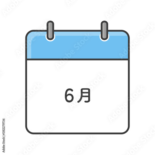 シンプルな6月のカレンダーのアイコン - 日付のない月ごとの暦の素材
