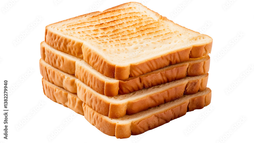 Sliced of toast bread isolated on white background