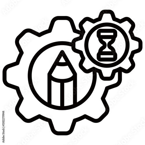 Management, Hybrid Work Line Design Vector Concept