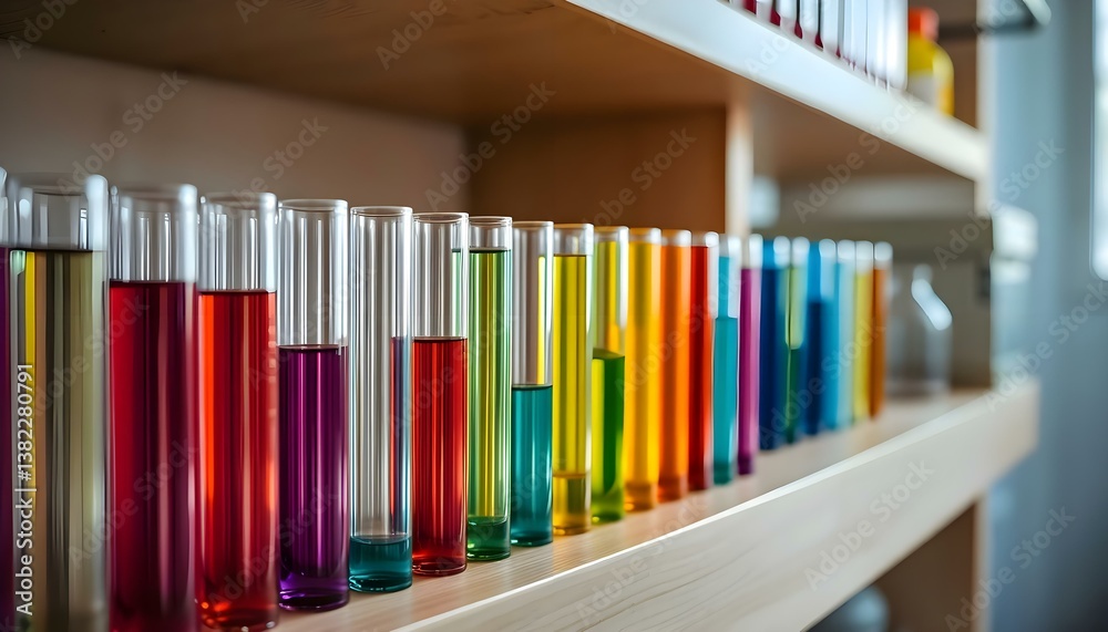 Fototapeta premium shelf filled with lots of different colored liquids