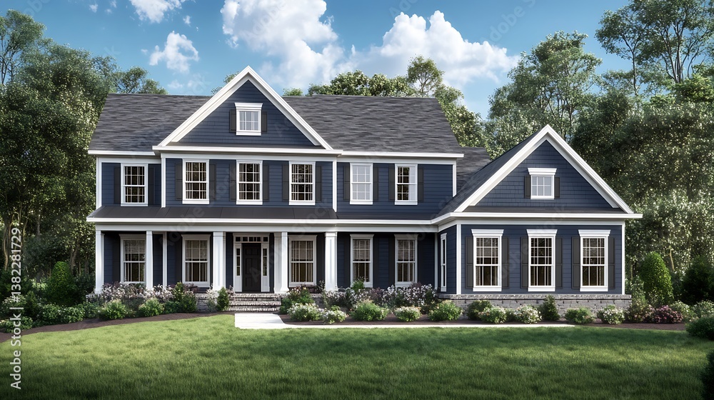 Close Up Perspective of a Modern Home with Realistic Features Close Up Perspective of a Modern Home with Realistic Features