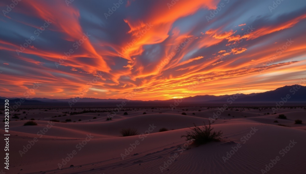 Obraz premium A mesmerizing desert sunset with layers of colors bleeding into one another, creating a dreamy effect.
