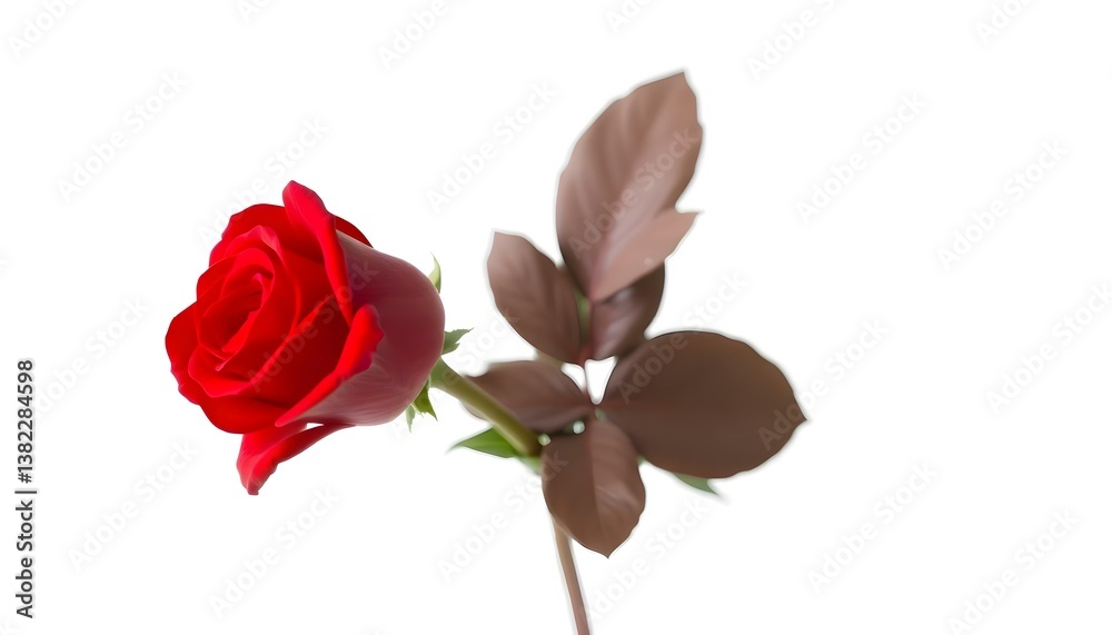 Obraz premium single red rose sitting in a vase