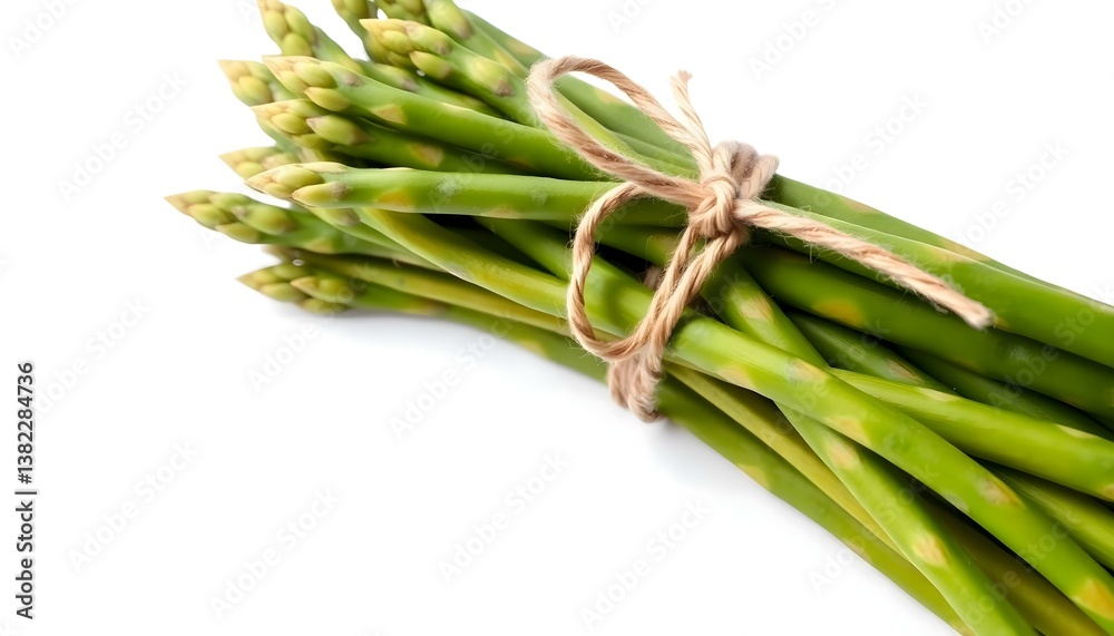 Fototapeta premium bunch of green asparagus tied up with twine