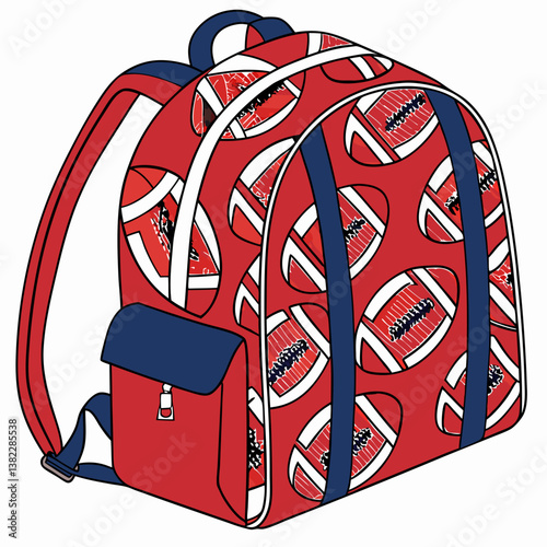 vector illustration of a red bag