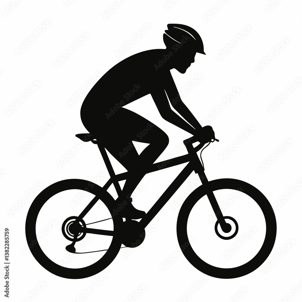 Obraz premium silhouette of a cyclist on a bicycle