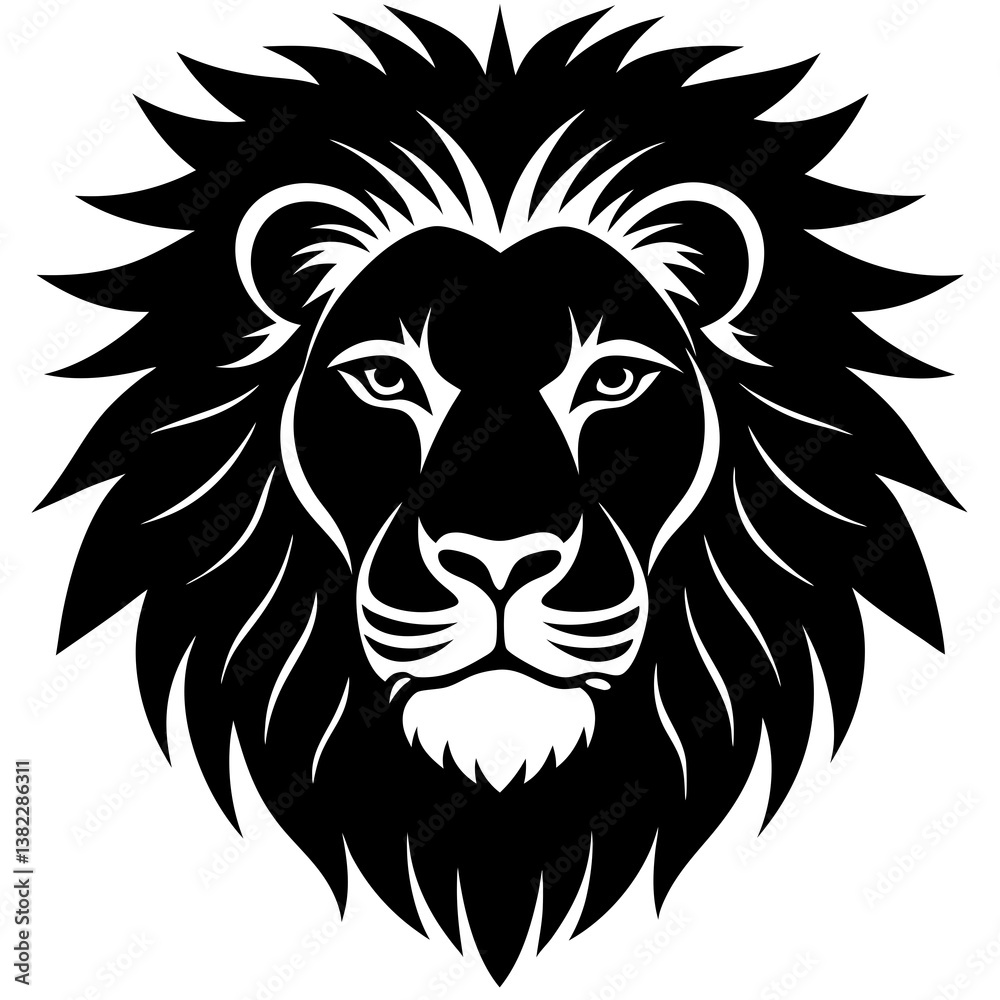 Obraz premium lion head vector illustration
