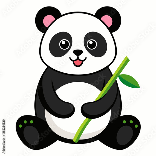 panda and bamboo