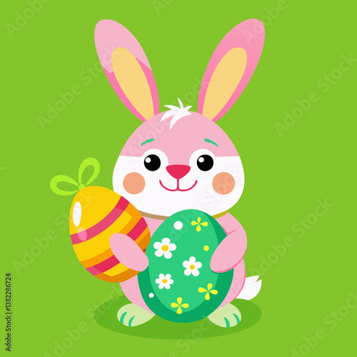 easter bunny with eggs