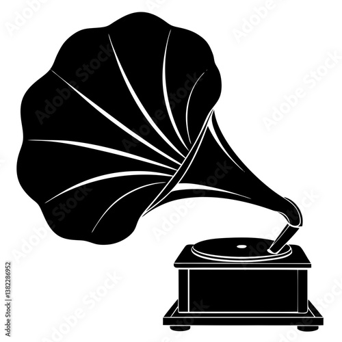 gramophone with vinyl record