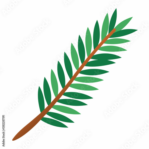 green leaf isolated on white