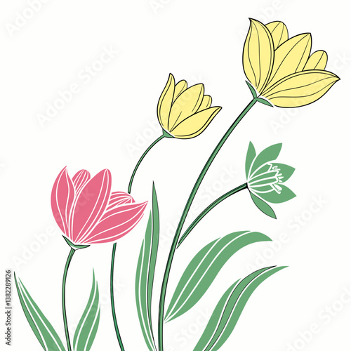 set of tulips