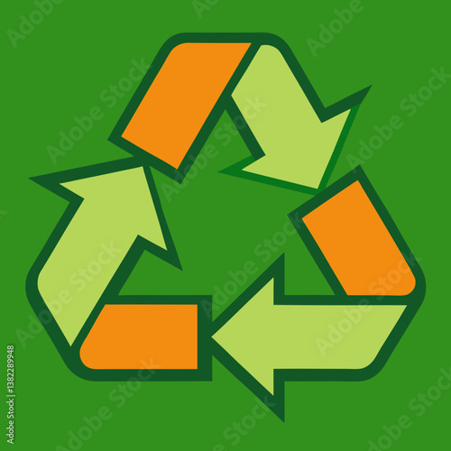 recycle symbol on green background