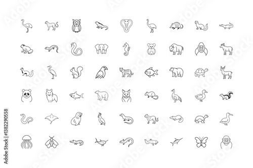 animals vector icon set, web design elements