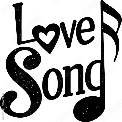 love song typography vector