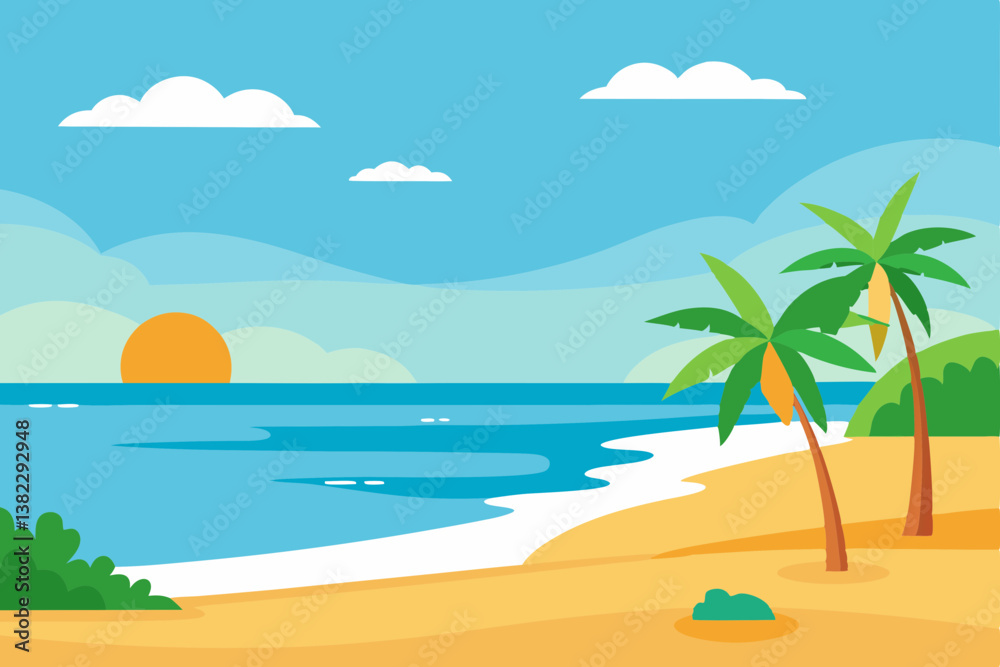Obraz premium tropical beach with palms