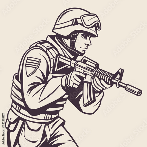Solider with a gun