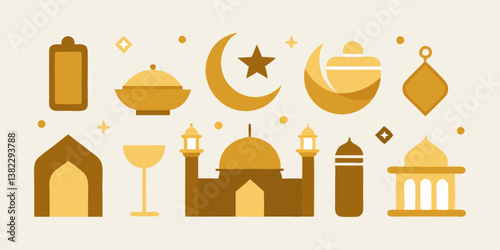 taj mahal vector set