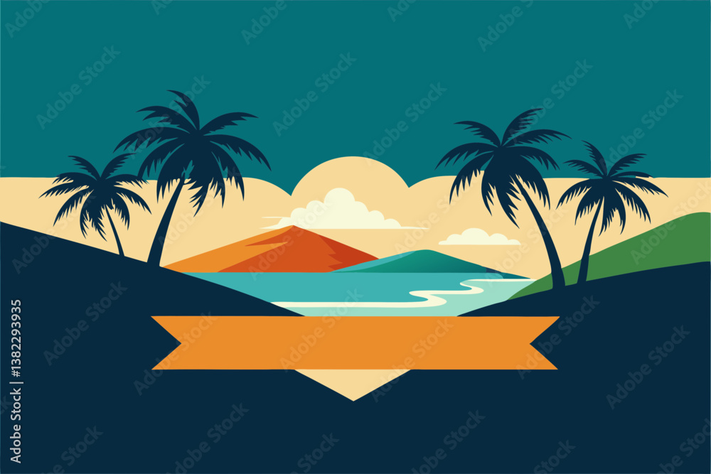 Fototapeta premium tropical beach vector illustration