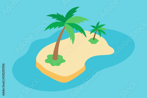 vector illustration of a tropical island