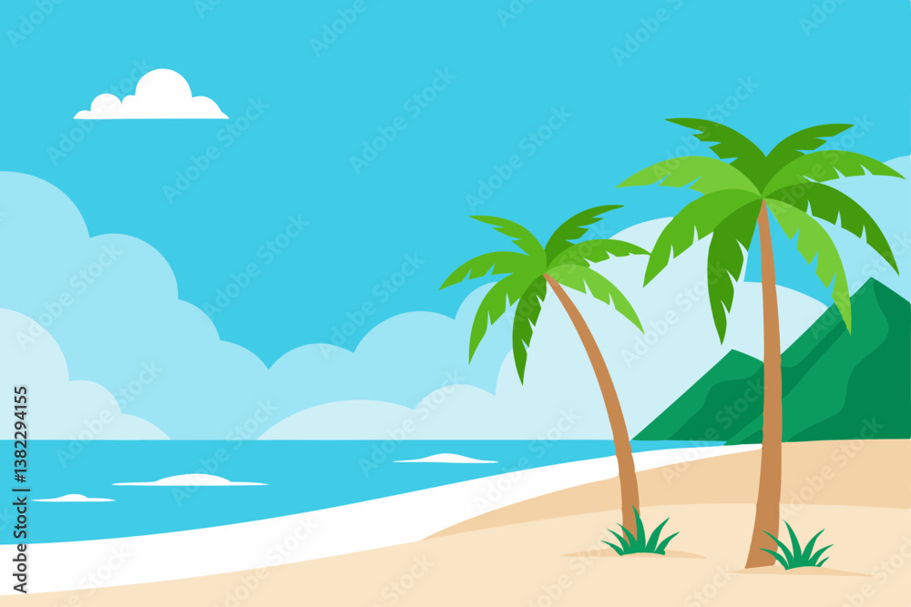 tropical beach with palm trees tropical beach with palm trees