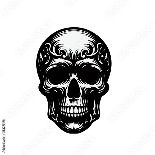 skull silhouette , skull art 