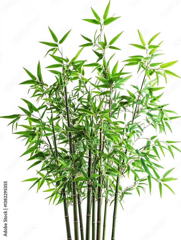 Fototapeta premium Bamboo's Beauty: This close-up shot captures the graceful and iconic silhouette of a bamboo plant. The image evokes serenity, freshness and zen