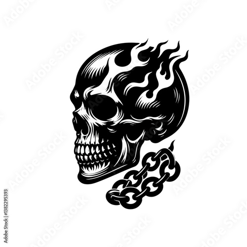 skull silhouette , skull art 