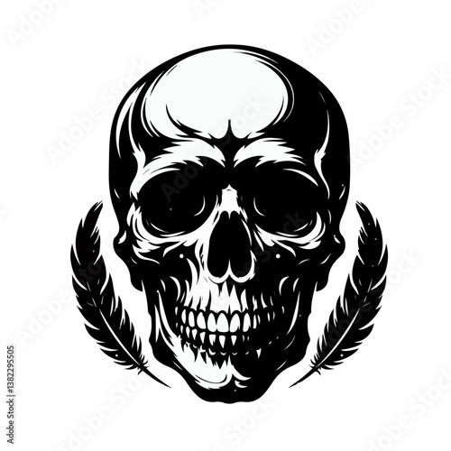 skull silhouette , skull art 
