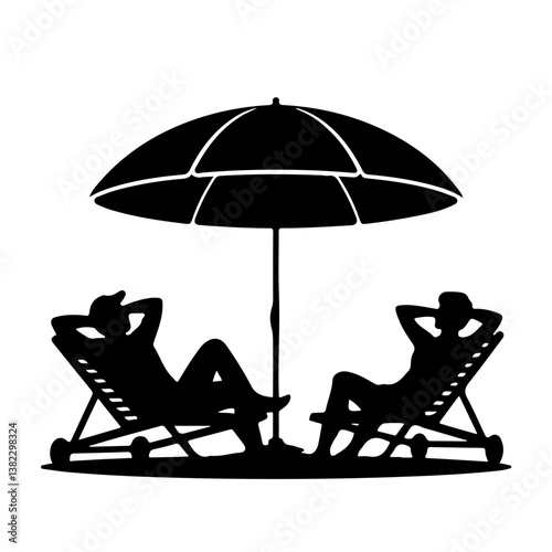 silhouette summer man vector