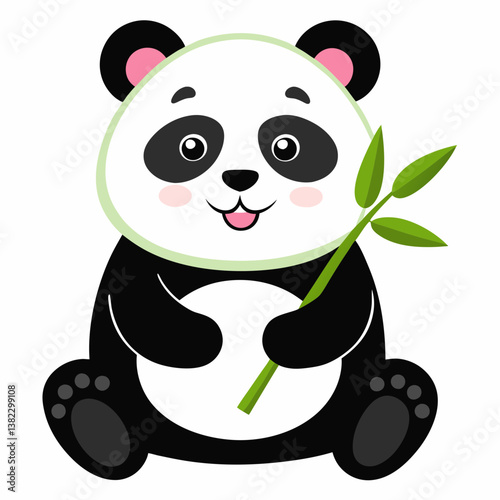 panda with bamboo