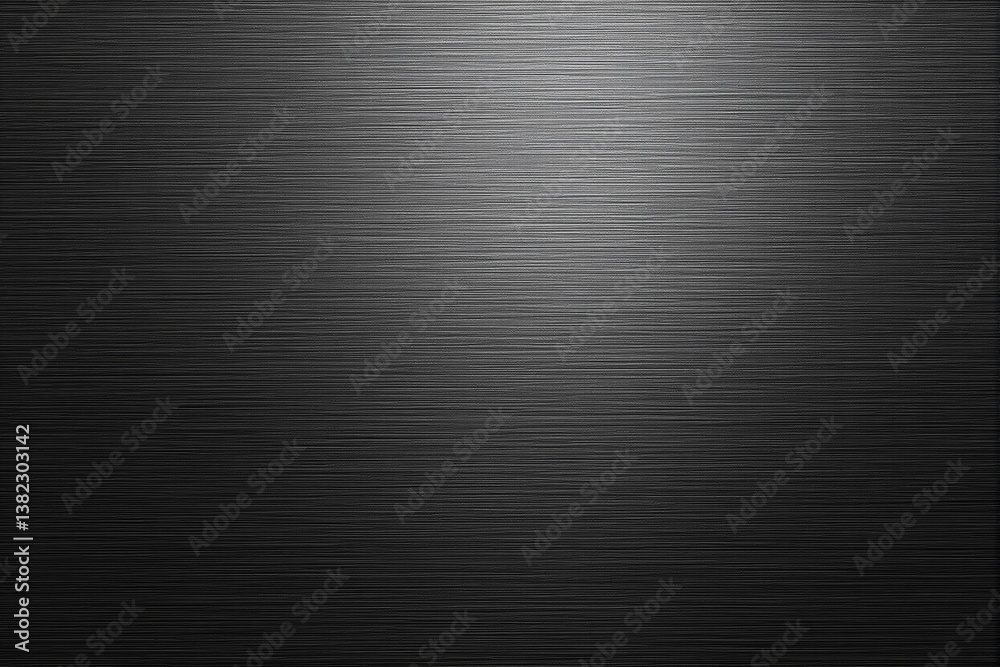 Dark brushed metal background with subtle light reflection.
