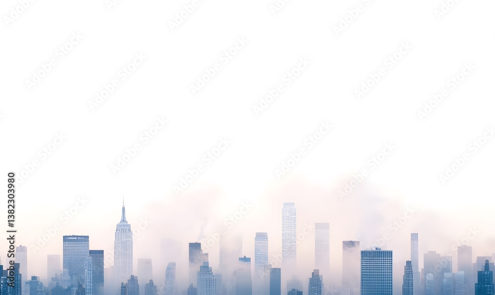 Naklejka premium dense city skyline, Generative AI