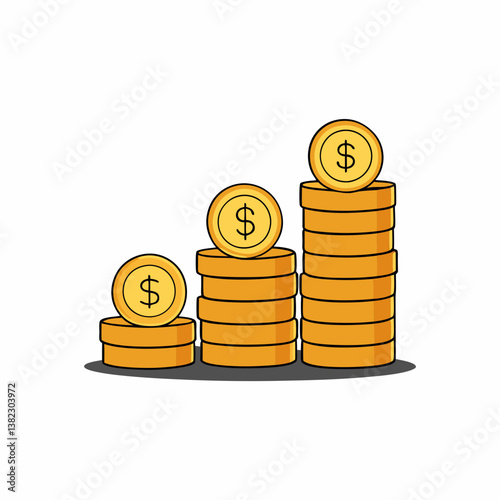 gold coin stacks