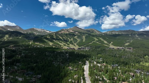 Colorado Rockies Breckenridge Mountains Summer Spring Fall Autumn Sunny Drone Aerial 4K