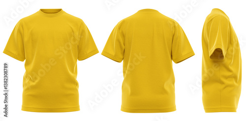 Kids Short Sleeve Round Neck T-Shirt - High Quality 3D Rendered Mockup