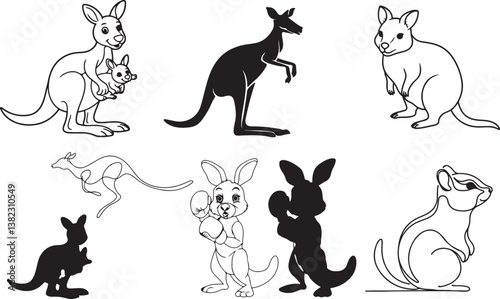 kangaroo illustration, kangaroo clipart, kangaroo line art, kangaroo silhouette, cartoon kangaroo, baby kangaroo, boxing kangaroo, kangaroo drawing, kangaroo vector, kangaroo outline, Australian wildl