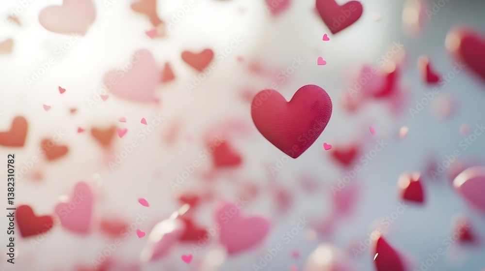 Vibrant heart shapes in red and pink for romantic love event image Vibrant heart shapes in red and pink for romantic love event image