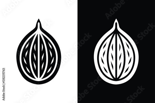Walnut Silhouette Vector Logo. Clean Icon Design for Healthy Food and Organic Themes
