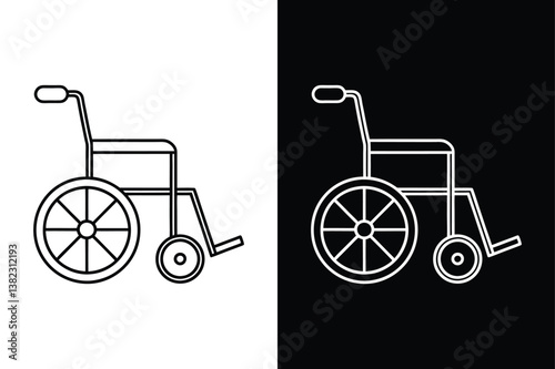 Thin Line Wheelchair Icon. Simple and Clean Vector Silhouette for Medical and Web Design