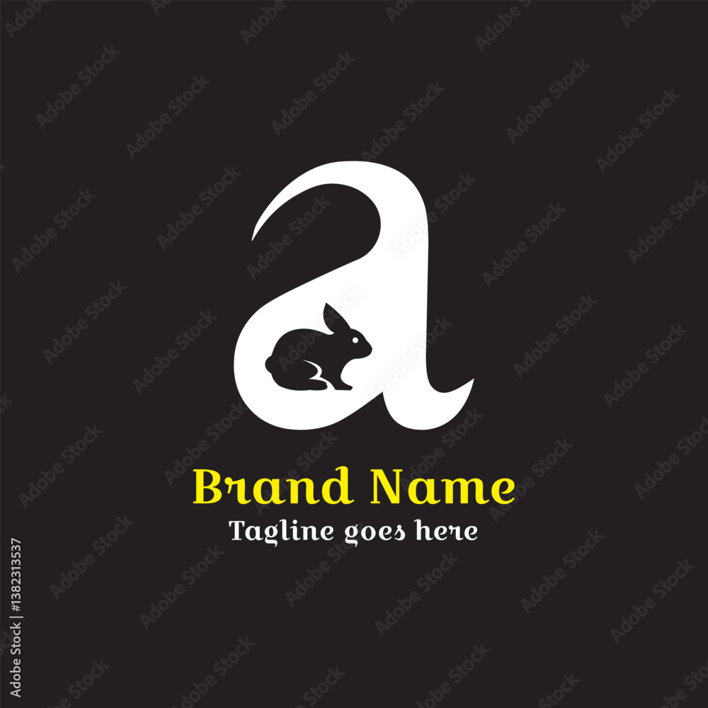 Obraz premium Combination of letter a and rabbit logo. Suitable for your business. Vector Illustration