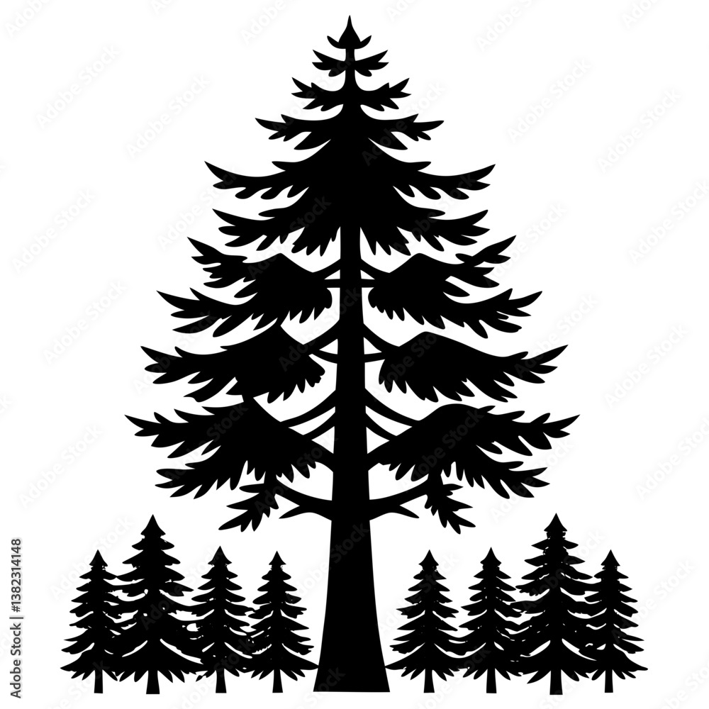 Obraz premium set of christmas trees
