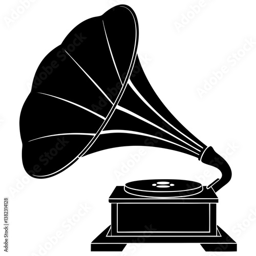 old gramophone isolated on white