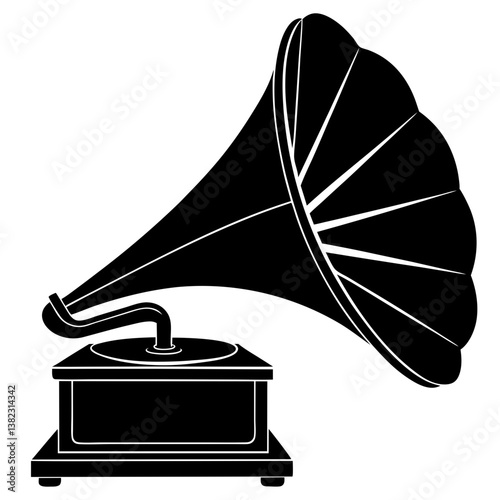 old gramophone isolated on white